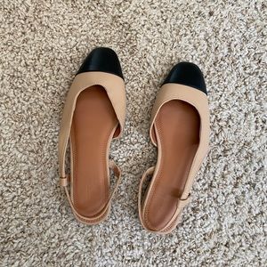 ASOS Nude and Black Slingback flats